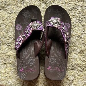 Montana West Women's Purple Embellished Sandals